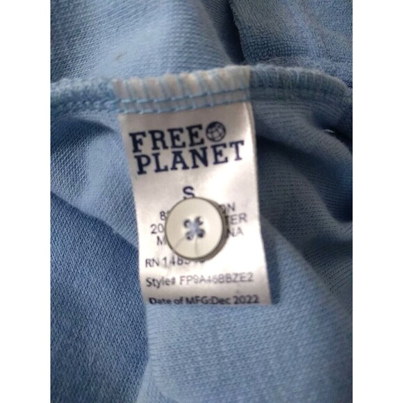 FREE PLANET Men's Terrycloth Blue Button Down Short Sleeve Shirt  NWT - Picture 7 of 10